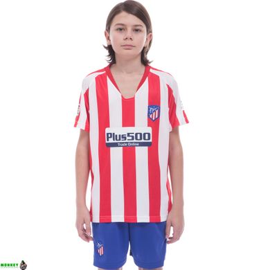 Форма футбольная детская с символикой футбольного клуба ATLETICO MADRID домашняя 2020 SP-Planeta CO-0985 6-14 лет красный-белый-синий