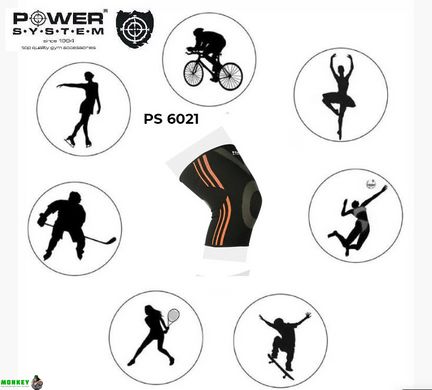 Наколінники спортивні Power System Knee Support Evo PS-6021 Black/Orange M