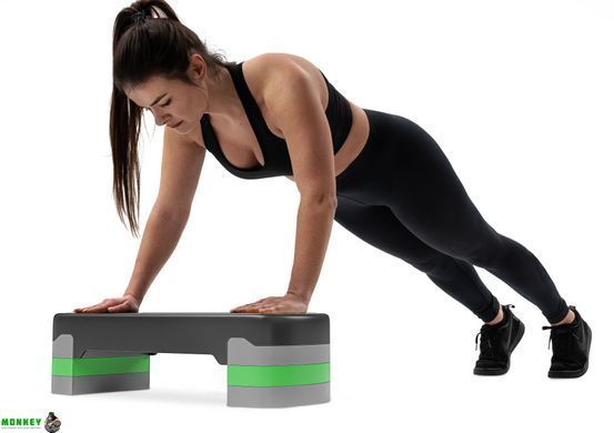 Степ платформа Hop-Sport HS-PP020AS черно-зеленая