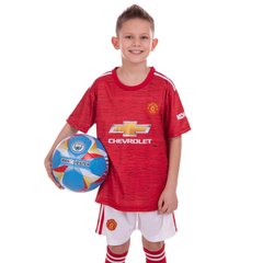 Форма футбольна дитяча MANCHESTER UNITED домашня 2021 SP-Planeta CO-2495 (р-р 22-30,8-14років, 120-165см, червоно-білий)