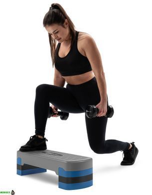 Степ платформа Hop-Sport HS-PP020AS серо-синяя