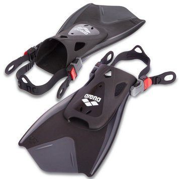 Ласти для тренувань в басейні короткі з відкритою п'ятою ARENA FITNESS FIN AR1E354-55, 45-47 розмір, чорний