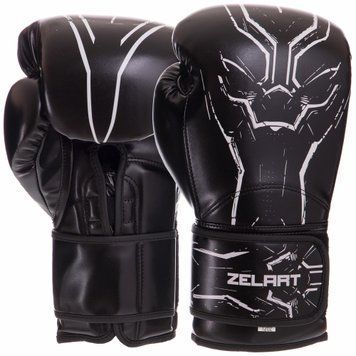 Перчатки боксерские Zelart BO-2889 Черный 10 унции
