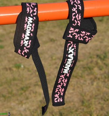 Лямки для тяги MadMax Camo Power Wrist Camo/Pink