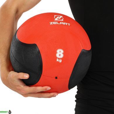 Мяч медицинский медбол Zelart Medicine Ball FI-5121-8 8кг красный-черный