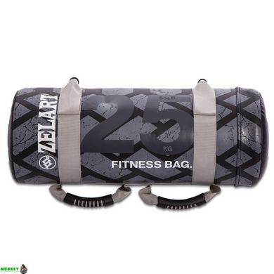 Мішок для кросфіта та фітнесу Zelart Power Bag FI-0899-25 25кг чорний-сірий