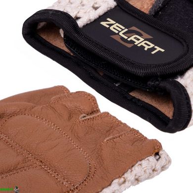Перчатки для фитнеса и тренировок Zelart SB-161966 S-L бежевый-коричневый