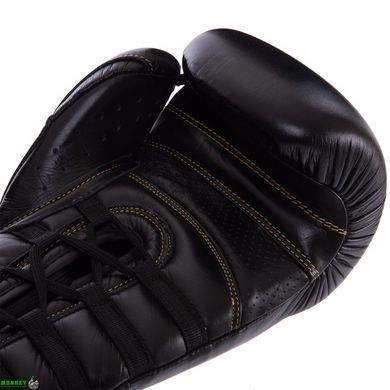 Боксерські рукавиці шкіряні UFC PRO Prem Lace Up UHK-75045 14 унцій чорний