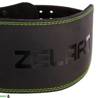 Пояс атлетический кожаный Zelart VL-3349 размер-M-XXL черный