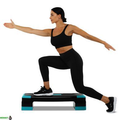 Степ-платформа SP-Sport FI-1574 Чорно-бірюзовий 90x34x10-20см