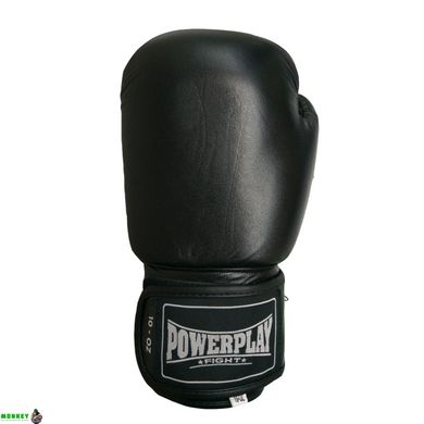 Боксерські рукавиці PowerPlay 3088 Чорні (натуральна шкіра) 10 унцій