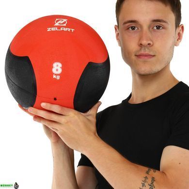 Мяч медицинский медбол Zelart Medicine Ball FI-5121-8 8кг красный-черный