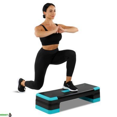 Степ-платформа SP-Sport FI-1574 Чорно-бірюзовий 90x34x10-20см
