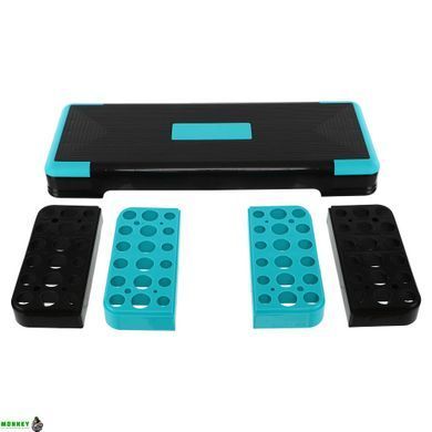 Степ-платформа SP-Sport FI-1574 Чорно-бірюзовий 90x34x10-20см