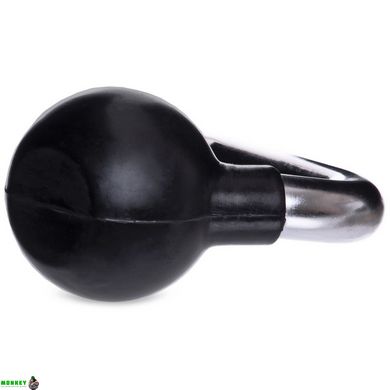 Гиря прогумованна з хромованою ручкою Zelart ТА-5162-4 вага 4кг чорний