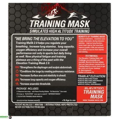 Маска тренировочная Training Mask SP-Sport FI-6214 L-250-300LBS (113-136кг) черный