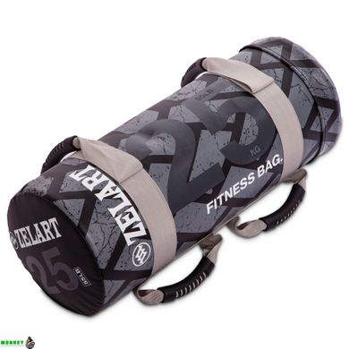 Мішок для кросфіта та фітнесу Zelart Power Bag FI-0899-25 25кг чорний-сірий