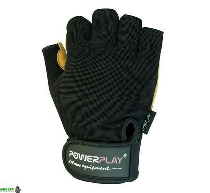 Рукавички для фітнесу PowerPlay 1574 Чорно-Коричневі S