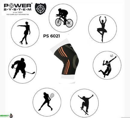 Наколінники спортивні Power System Knee Support Evo PS-6021 Black/Orange L