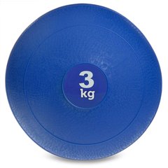 Мяч набивной слэмбол для кроссфита Record SLAM BALL FI-5165-3 3кг (резина, минеральный наполнитель, d-23см, синий)