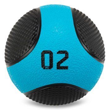М'яч медичний медбол Medicine Ball LiveUpLP8112-2 2 кг чорний-синій