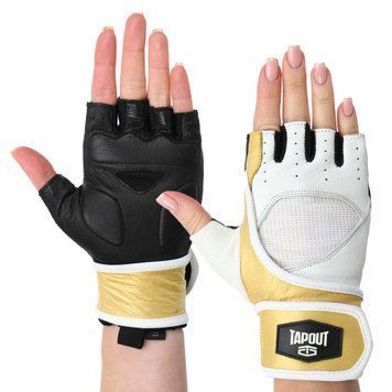 Перчатки для фитнеса и тяжелой атлетики TAPOUT SB168513 Белый-желтый S