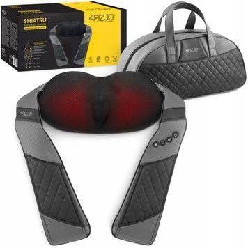 Накидка-массажер 4FIZJO Shiatsu Luxury+ для шеи и спины, аккумуляторный Grey (P-5907739319104)