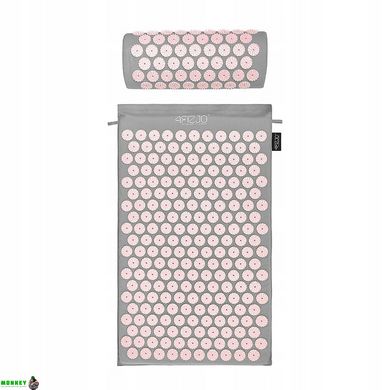 Килимок акупунктурний з валиком 4FIZJO Аплікатор Кузнєцова 72 x 42 см 4FJ0287 Grey/Pink