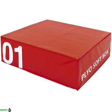 Бокс пліометричний м'який Zelart SOFT PLYOMETRIC BOXES FI-5334-1 1шт 30см червоний