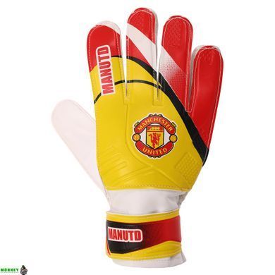 Перчатки вратарские MANCHESTER BALLONSTAR FB-0187-1 9 размер желтый-красный