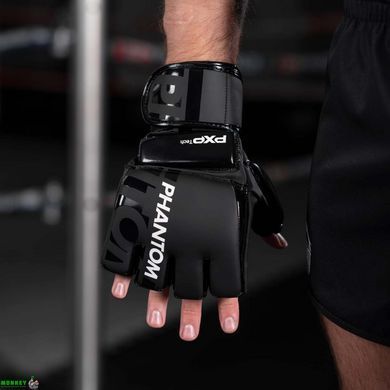 Рукавиці для ММА Phantom APEX Hybrid Black L/XL (капа в подарунок)
