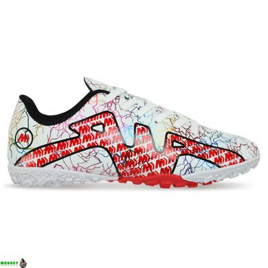 Сороконожки обувь футбольная LIJIN OB-211-3 размер 35-40 (верх-PU, подошва-резина, белый-красный)