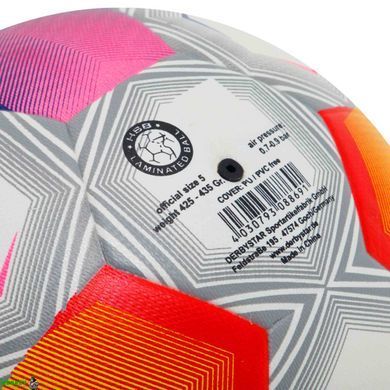 М'яч футбольний №5 PU ламін. Клеєний SP-Sport FB-9825 Білий-синій-помаранчевий