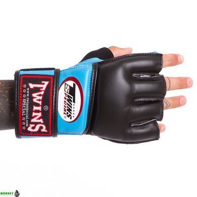 Перчатки для смешанных единоборств MMA кожаные TWINS GGL-4 Черный-оранжевый M