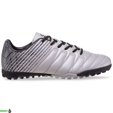 Сороконожки обувь футбольная RUNNER H1RF2007E-1 размер 38-43 (верх-PU, подошва-RB, серый)