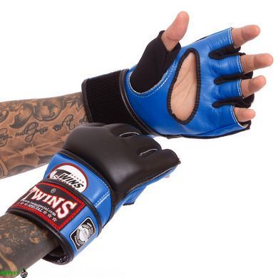Перчатки для смешанных единоборств MMA кожаные TWINS GGL-4 Черный-оранжевый M