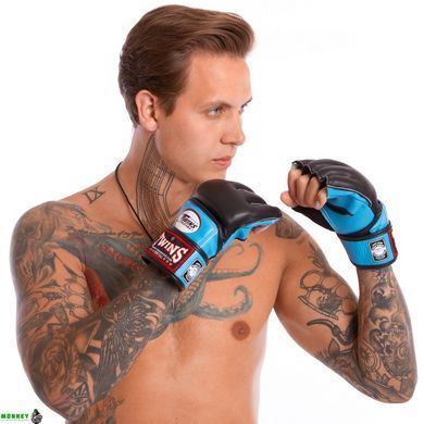 Перчатки для смешанных единоборств MMA кожаные TWINS GGL-4 Черный-оранжевый M