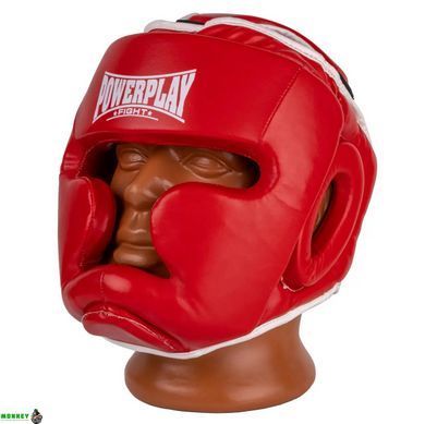 Боксерский шлем тренировочный PowerPlay 3100 PU Красный XL