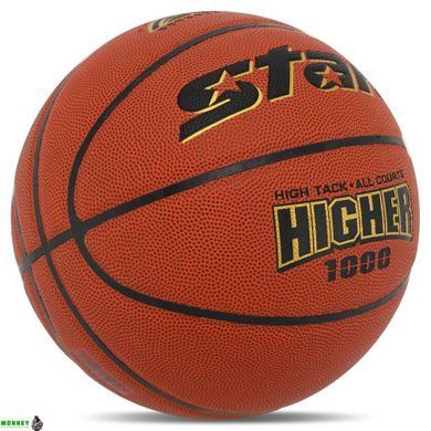 Мяч баскетбольный PU №7 STAR HIGHER 1000 BB4647 (PU, бутил, оранжевый)