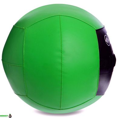 М'яч набивний для кросфіту волбол WALL BALL Zelart FI-5168-4 4кг чорний-зелений