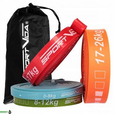 Еспандер-петля SportVida Power Band 4 шт 0-26 кг (резина для фітнесу і спорту) SV-HK0341