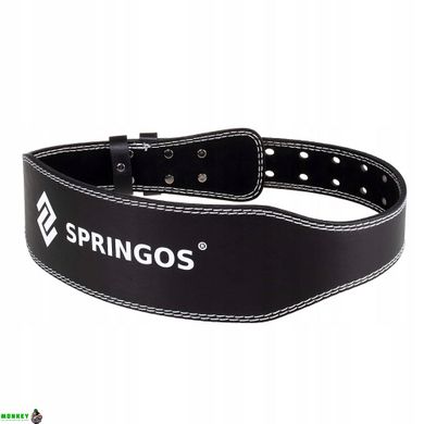 Пояс для тяжелой атлетики и пауэрлифтинга Springos FA0119 M Black