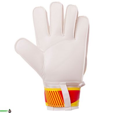 Перчатки вратарские MANCHESTER BALLONSTAR FB-0187-1 размер 8-10 желтый-красный