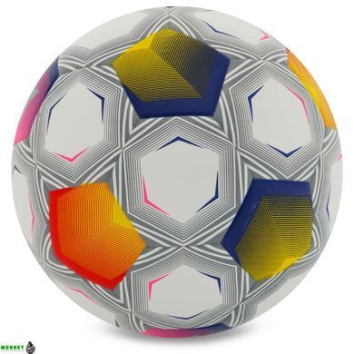 М'яч футбольний №5 PU ламін. Клеєний SP-Sport FB-9825 Білий-синій-помаранчевий