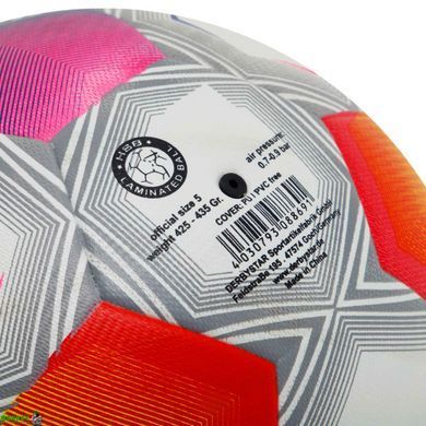 М'яч футбольний №5 PU ламін. Клеєний SP-Sport FB-9825 Білий-синій-помаранчевий