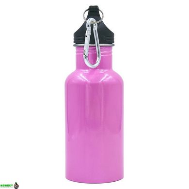 Бутылка для воды алюминиевая с карабином SP-Planeta 500ml FI-0044 (цвета в ассортименте)