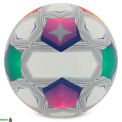 М'яч футбольний №5 PU ламін. Клеєний SP-Sport FB-9825 Білий-синій-помаранчевий