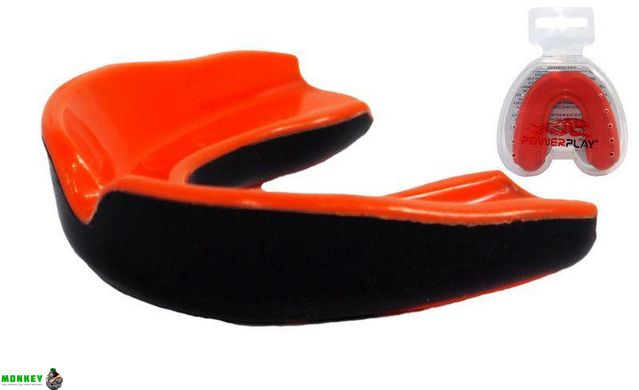 Капа боксерская PowerPlay 3315 SR оранжево-черная