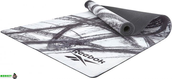 Килимок для йоги Reebok Natural Rubber Yoga Mat білий, сірий, мрамор Уні 183 х 61 х 0,32 см