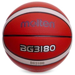 Мяч баскетбольный PU №6 MOLTEN B6G3180 (PU, бутил, оранжевый)